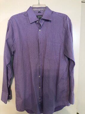 Kenneth Cole Purple and White Long Sleeve Shirt